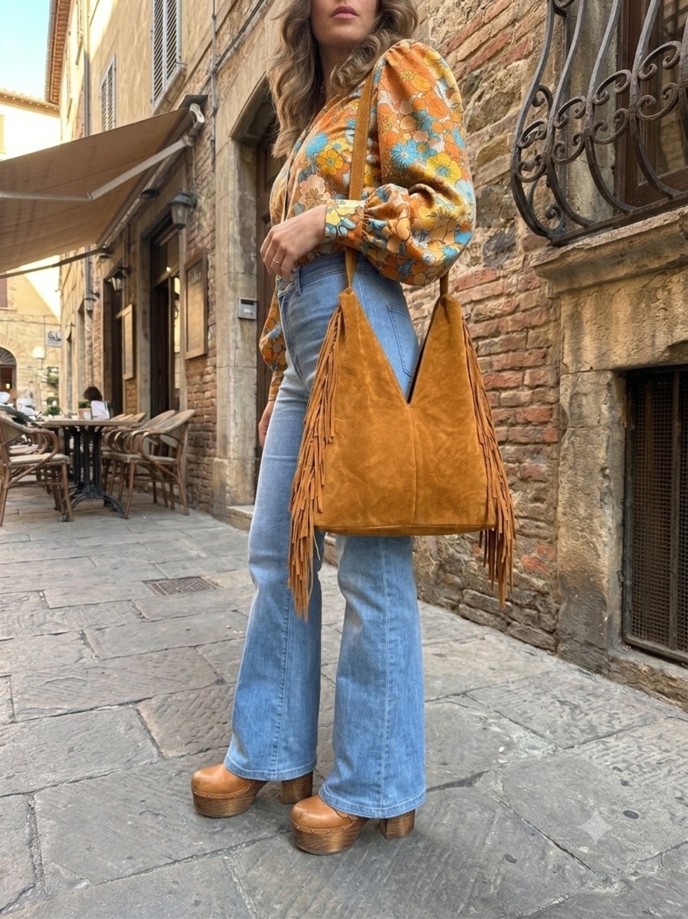 Divina Firenze Suede Hobo Bag